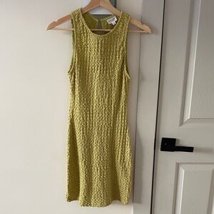 Le Lis Sleeveless Textured Green Mini Dress